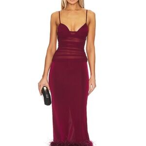 NBD Backless Burgundy Dress